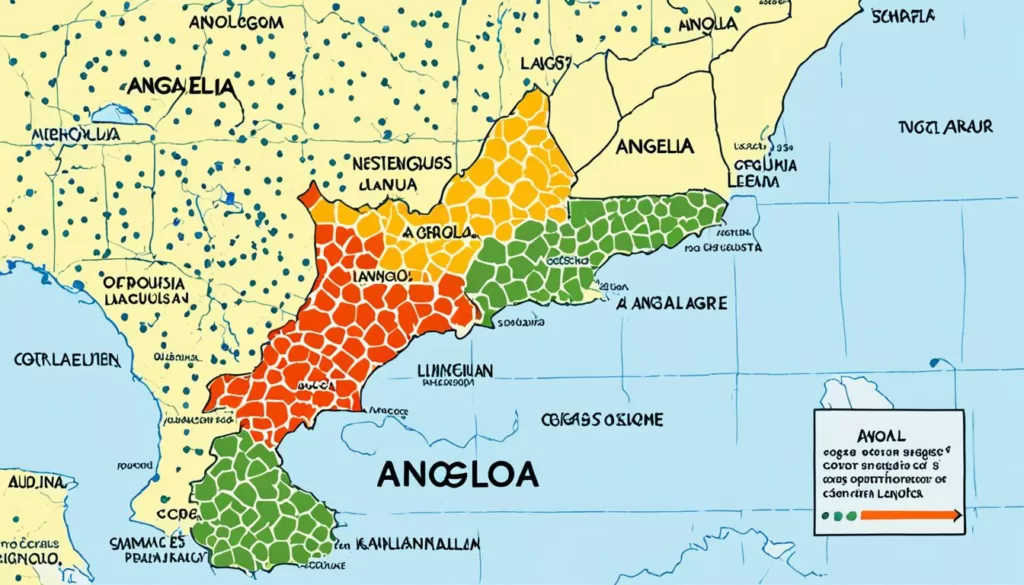 Indigenous languages of Angola map