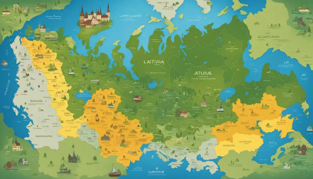 Map of Latvian Dialects and Minority Languages