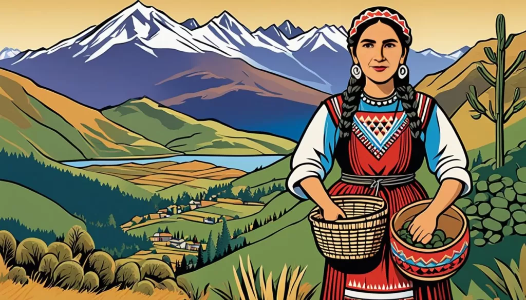 Mapuche Woman in Traditional Dress