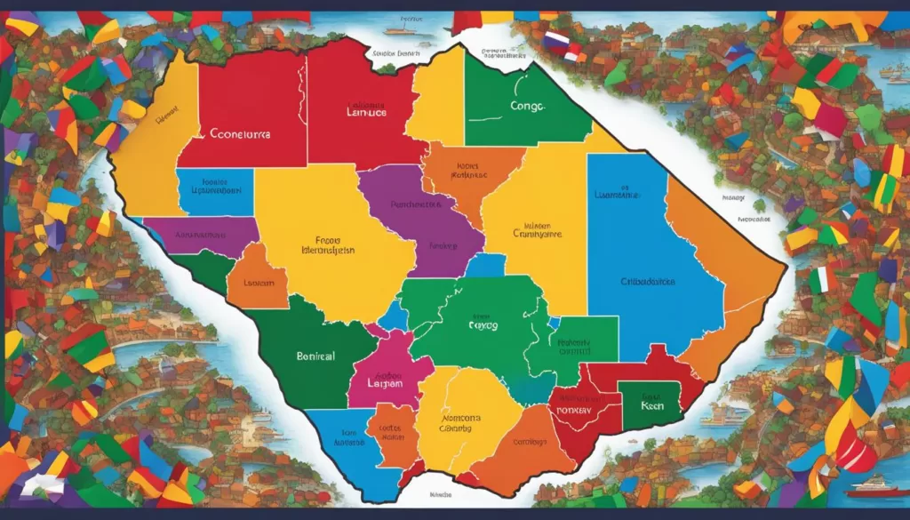 National languages Congo map National languages Congo map