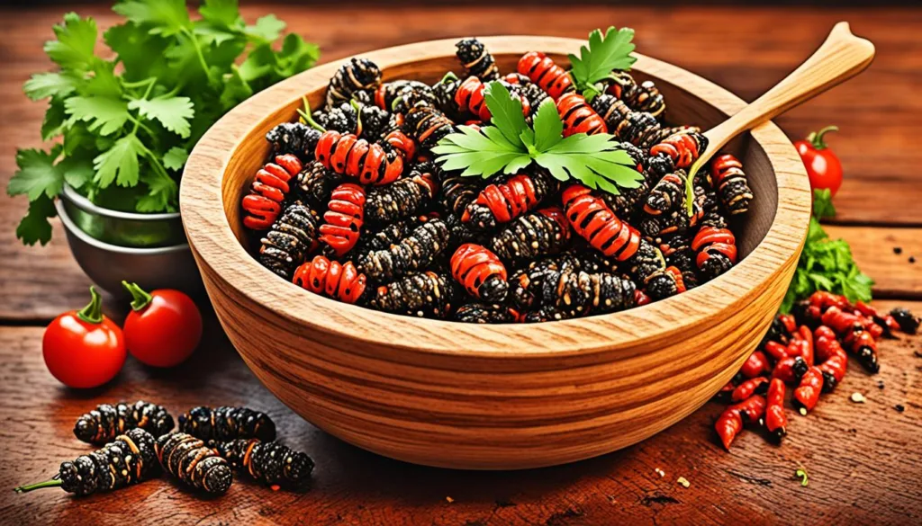 Authentic Zimbabwean Dish Featuring Mopane Worms