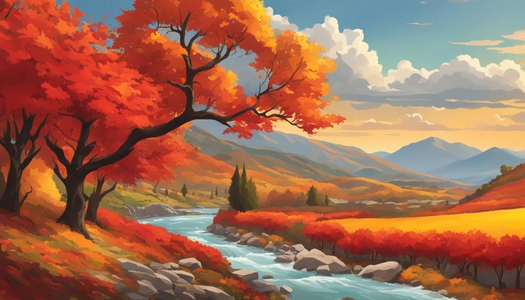 Autumn colors in Albanian landscape