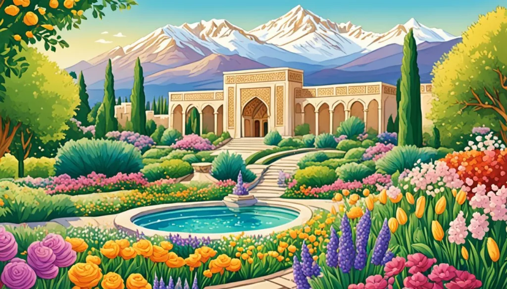 Blooming Gardens in Spring in Iran