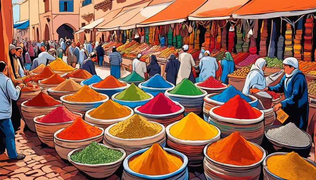 Bustling Moroccan market