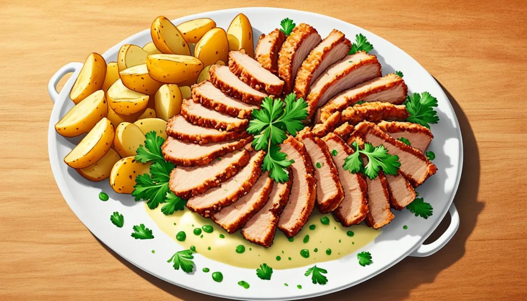 Danish national dish stegt flæsk med persillesovs Danish national dish stegt flæsk med persillesovs