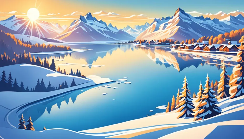 Idyllic Swiss winter landscape