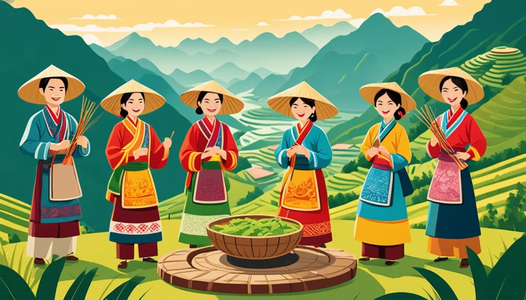 Illustrative depiction of H'Mông dialect speakers in Northern Vietnam