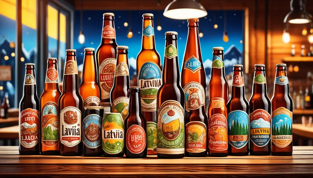 Latvian craft beer assortment
