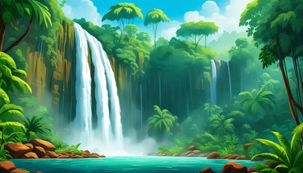 Majestic Ghanaian Waterfall in Wet Season