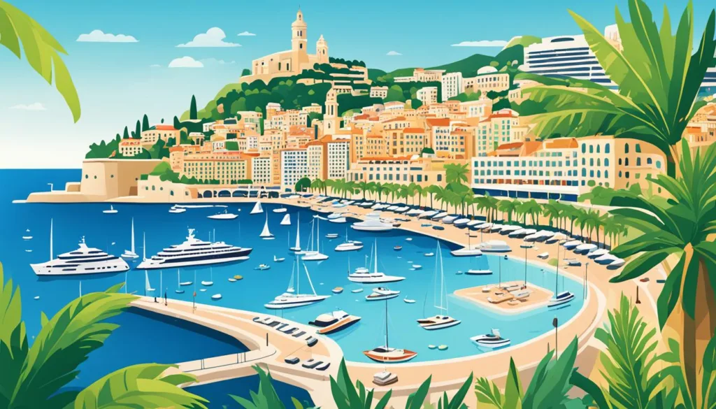 Majestic view of Monaco during the ideal season for sightseeing Majestic view of Monaco during the ideal season for sightseeing