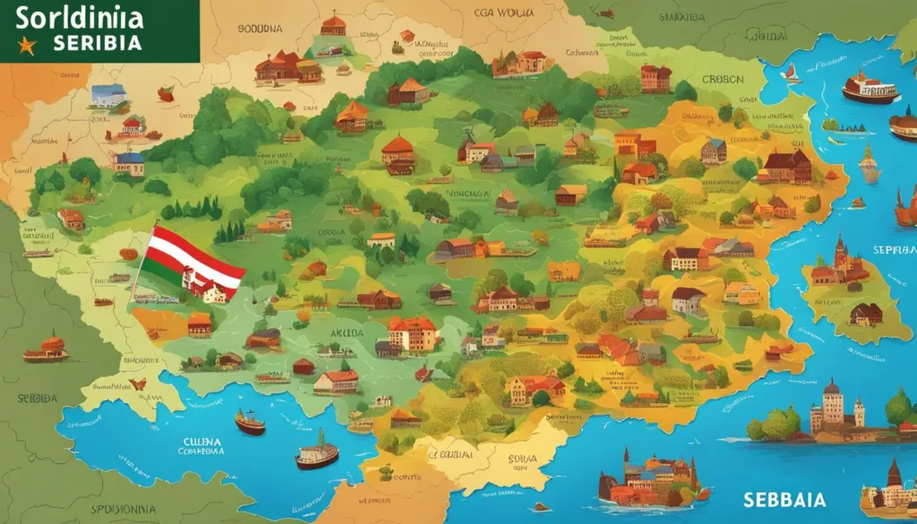 Map of Serbian culinary regions