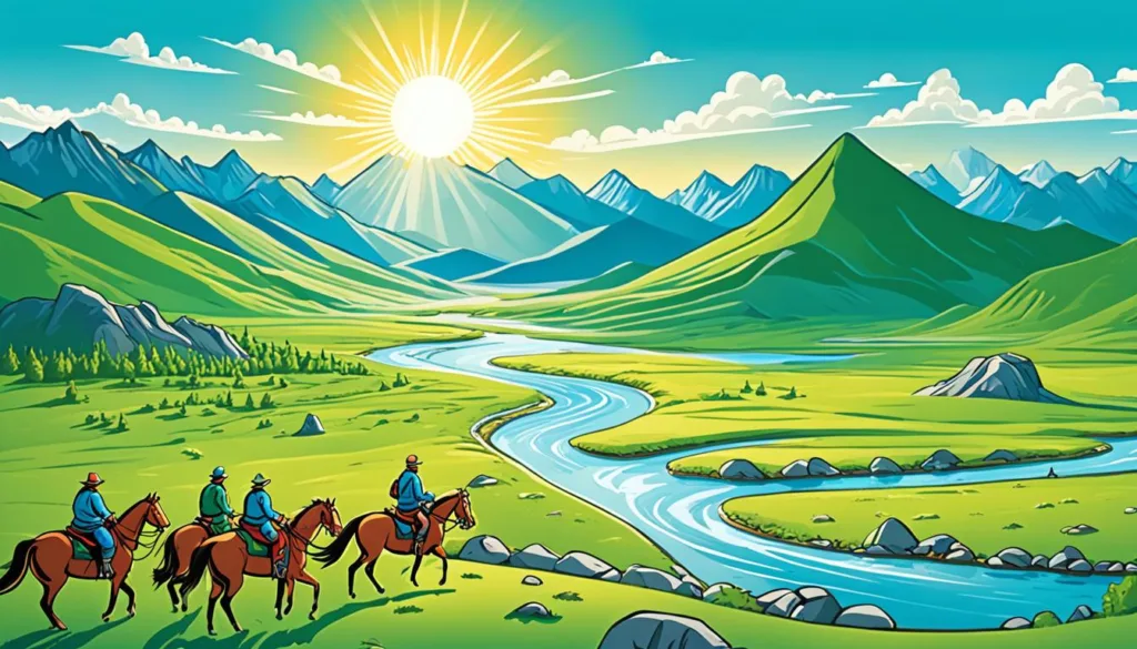 Mongolian seasonal landscape Mongolian seasonal landscape