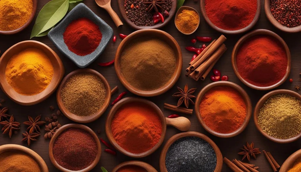 Somali spices array for culinary tour