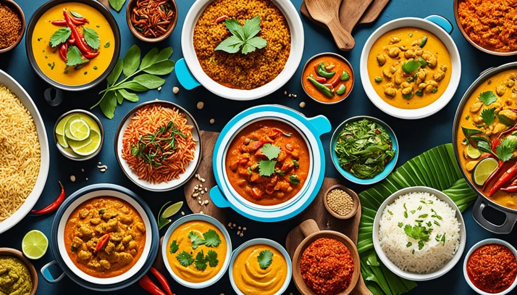 Sri Lankan curry assortment