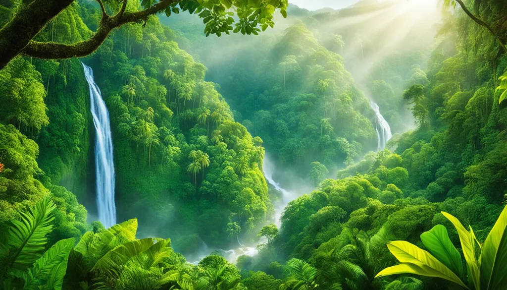 St Lucia vibrant greenery during wet season