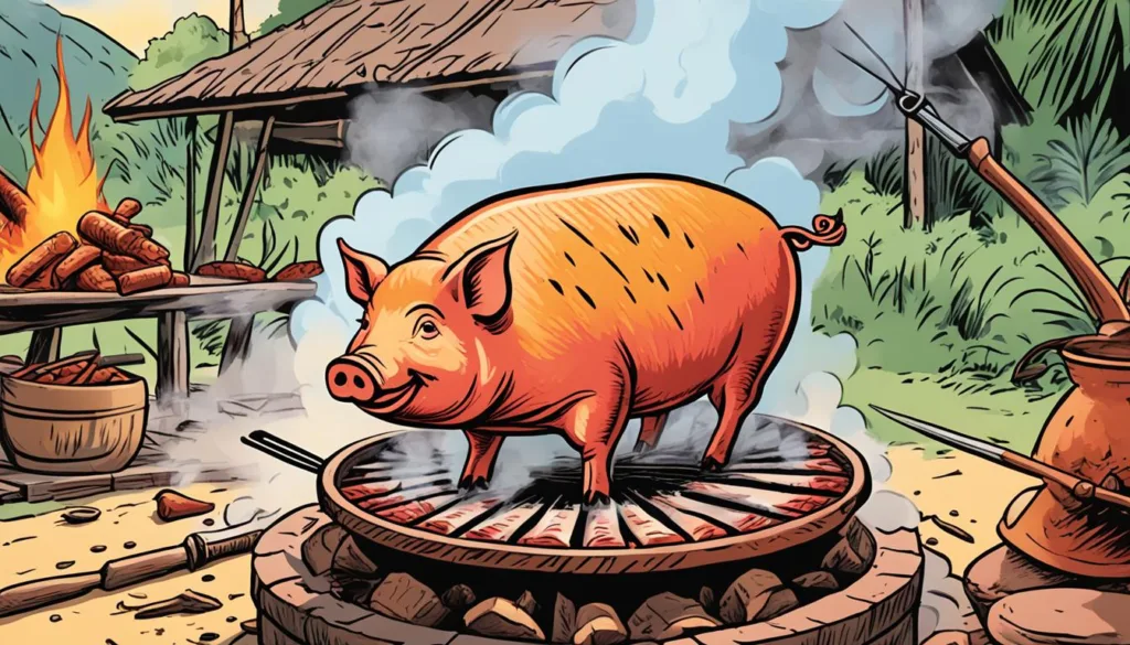 Traditional Micronesian Roast Pork Preparation