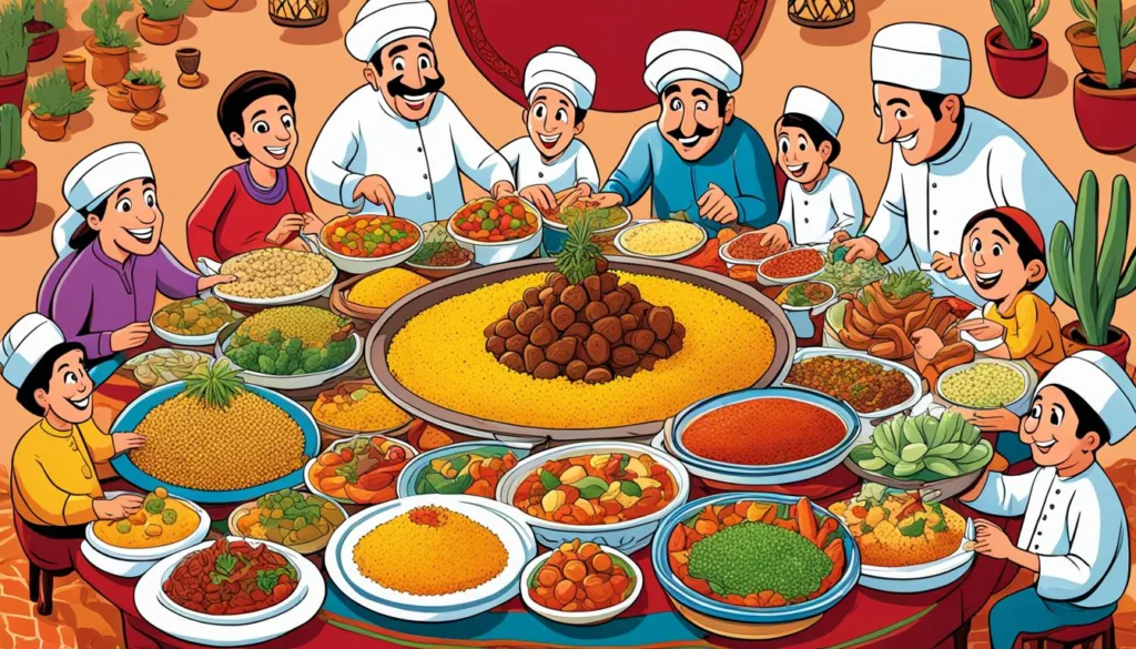 Traditional Moroccan Family Meal