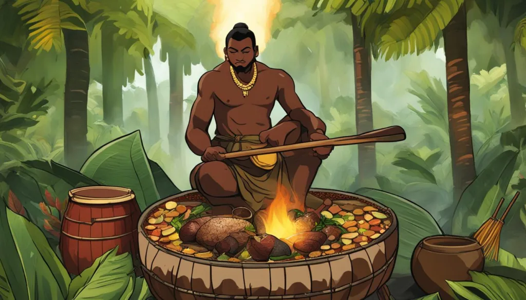 Traditional PNG Mumu in a Drum Traditional PNG Mumu in a Drum