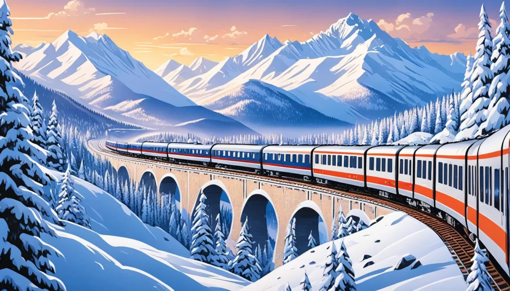 Trans-Siberian Railway winter scenery