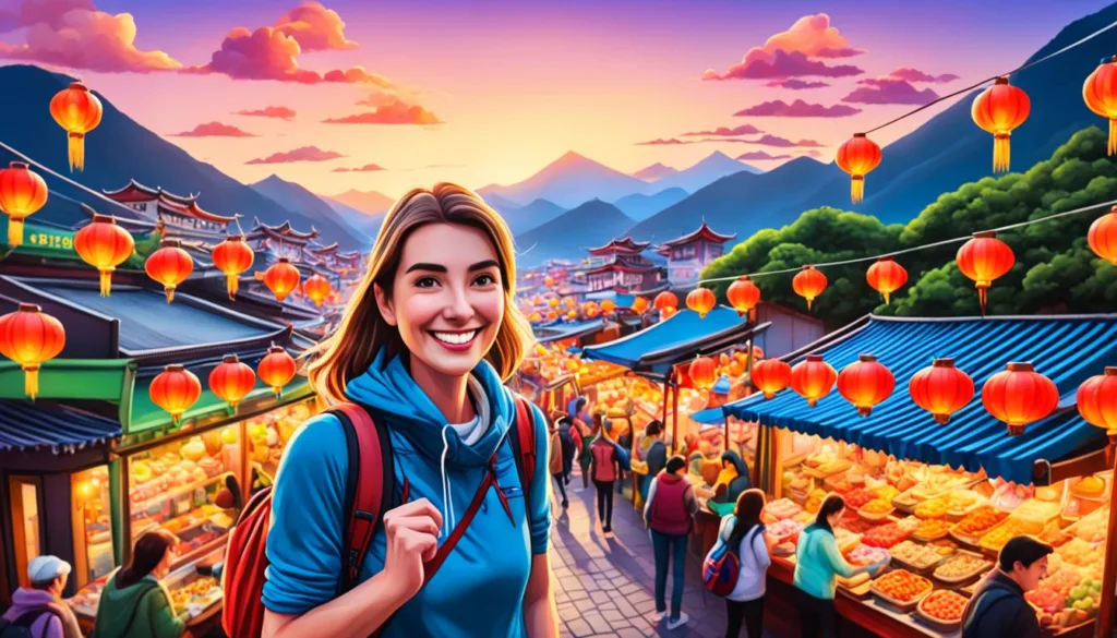 Traveler enjoying Taiwan's ideal weather